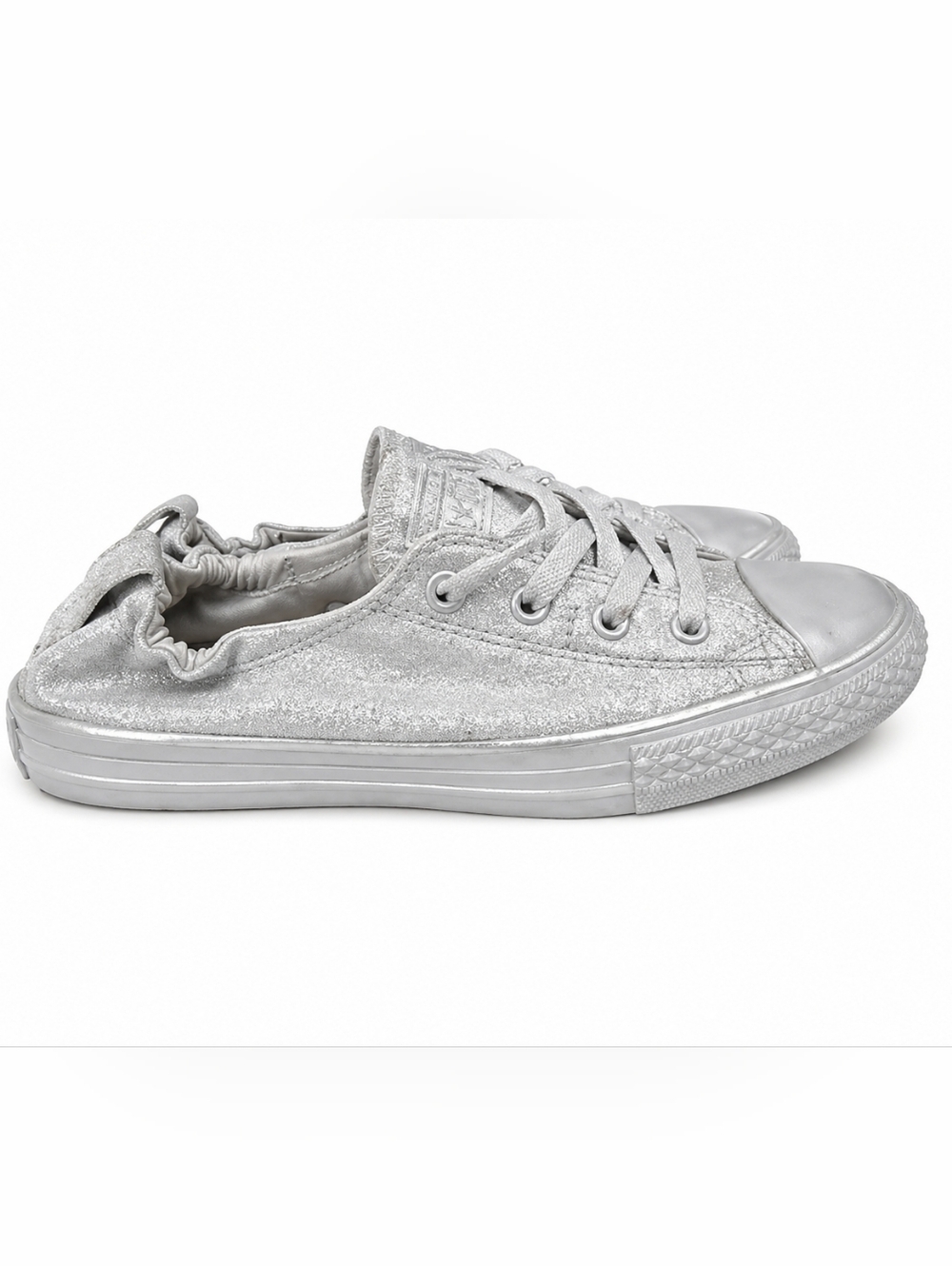 Converse All Star Chuck Taylor Shoreline Silver Glitter Low Sneakers Sz 5 Trendy - Picture 4 of 15